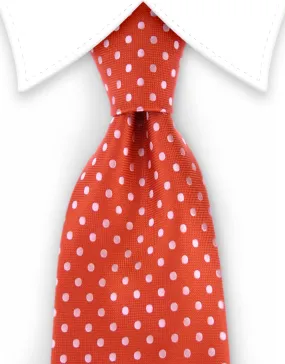 Burnt Orange Polka Dot Tie