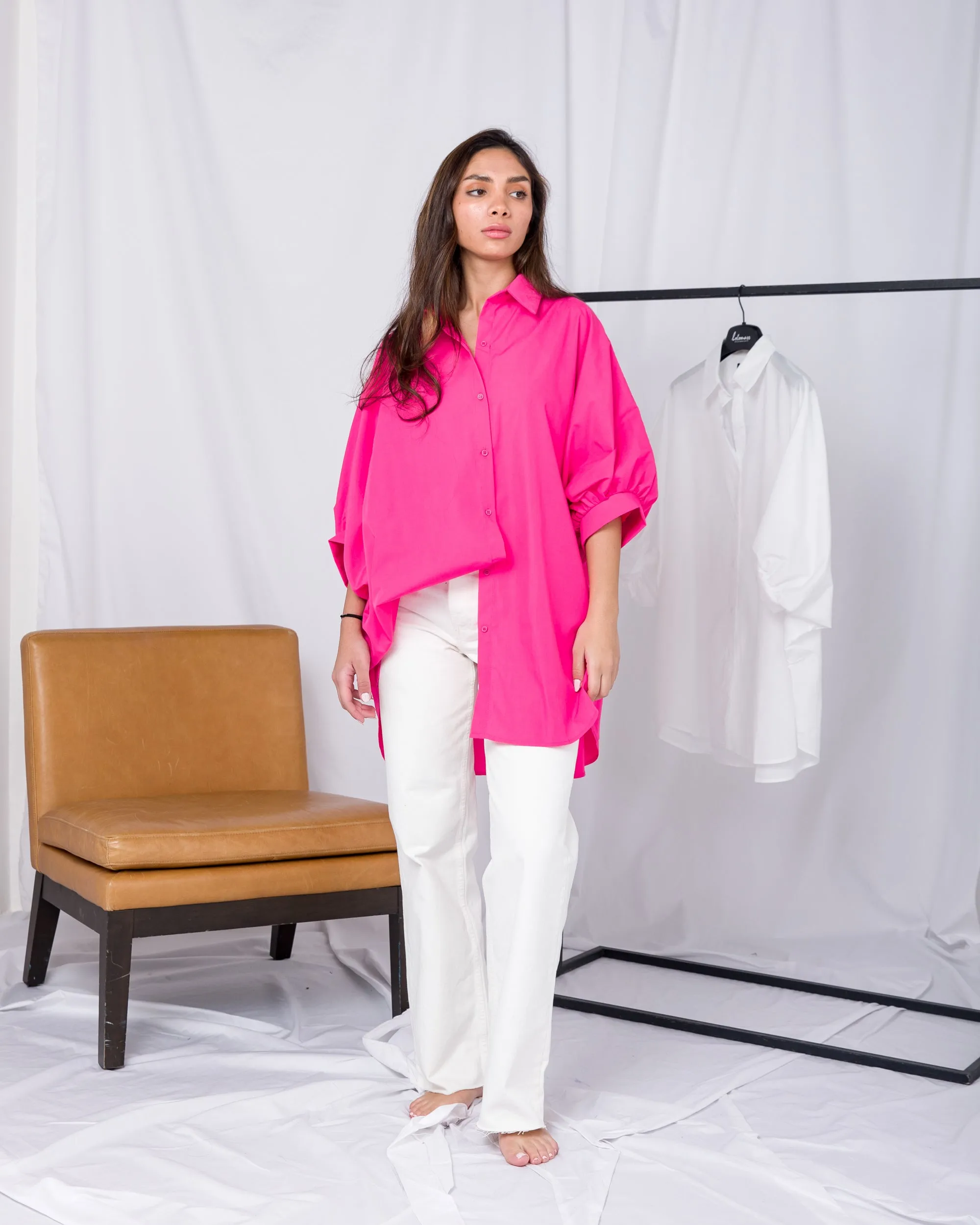 Dolman Sleeve button up shirt 2697 - بلوزة