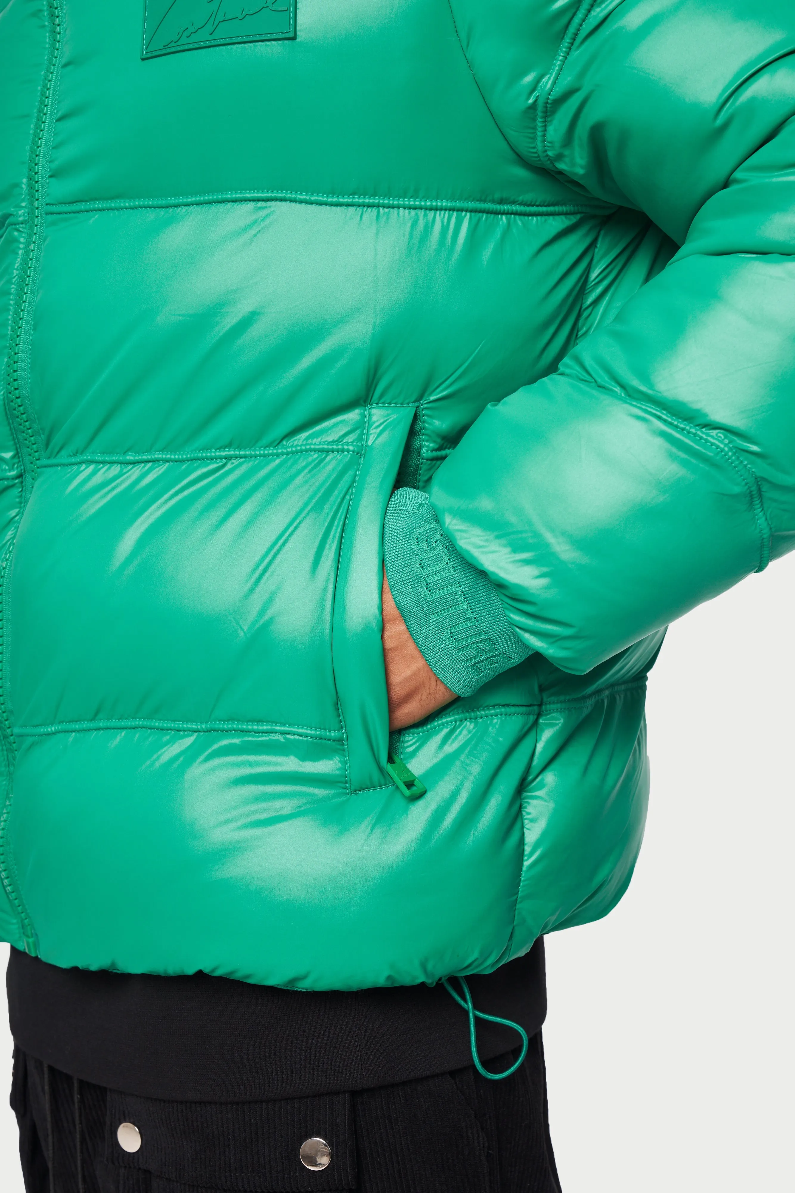 ESSENTIAL HIGH SHINE PUFFER - GREEN