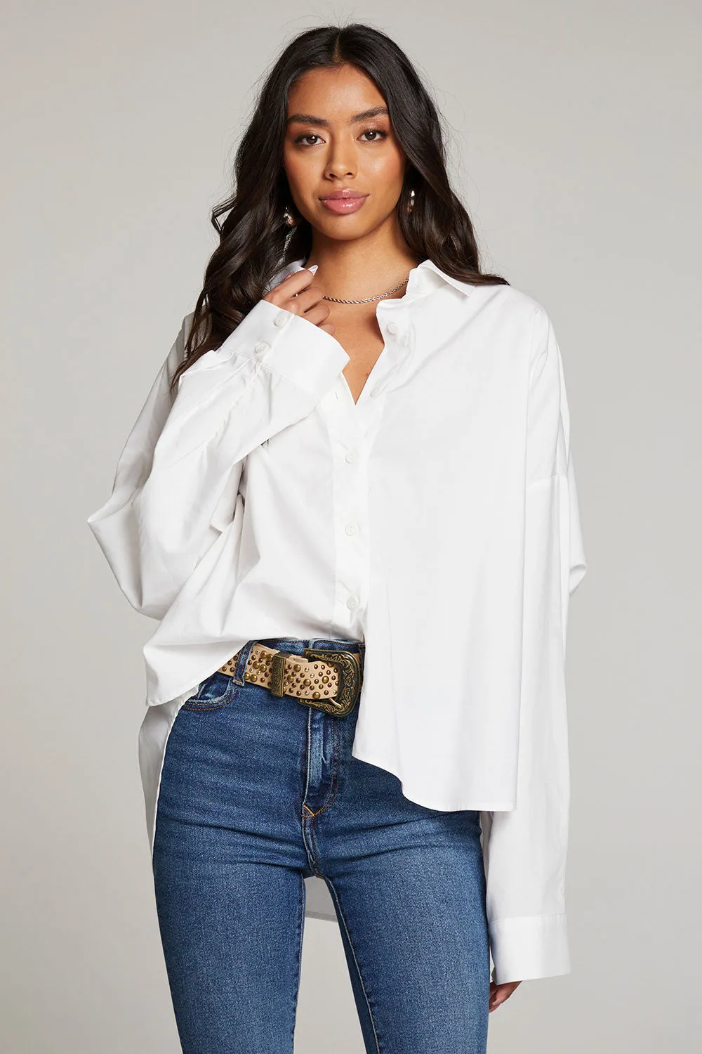 Ezra White Button Up