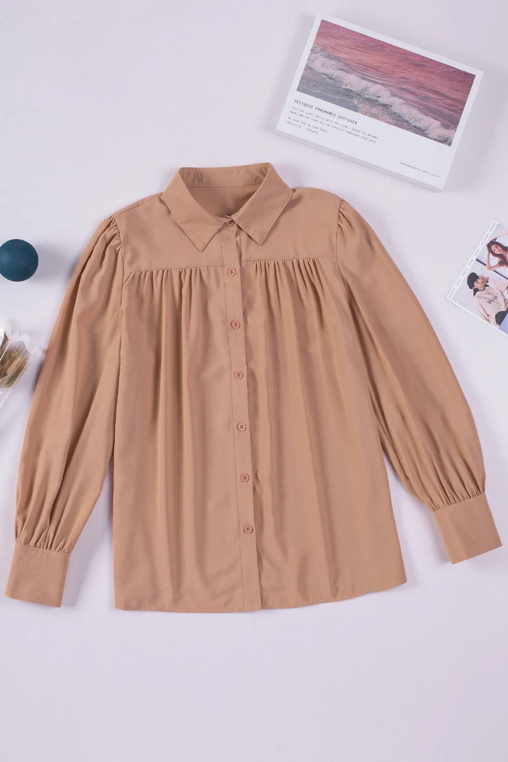 Gathered Detail Puff Sleeve Shirt