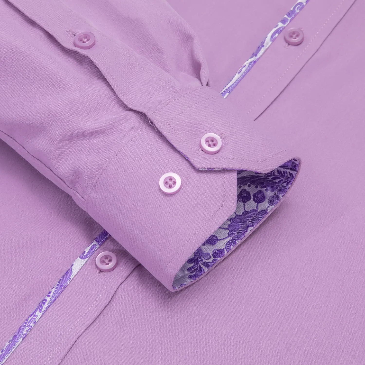 Hi-Tie Button Down Shirt Plum Purple MediumSlate Jacquard Collar Solid Shirt