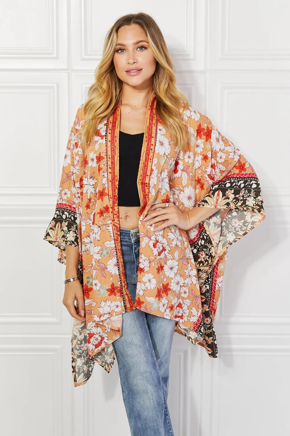 Justin Taylor Peachy Keen Cover-Up  Kimono - Ships from The USA