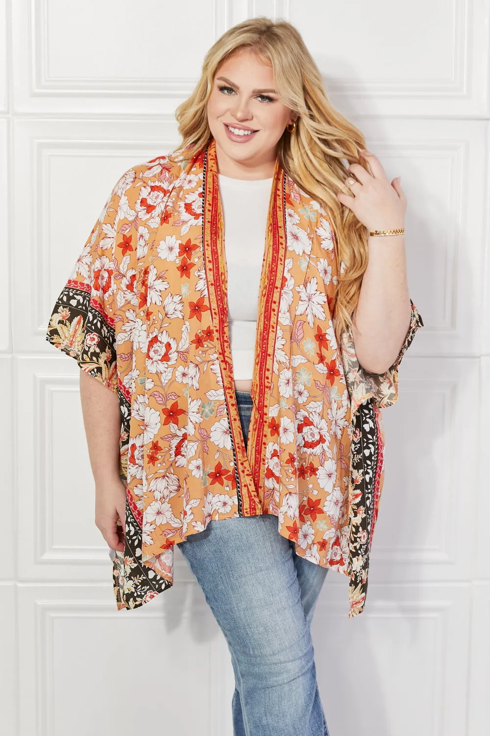 Justin Taylor Peachy Keen Cover-Up  Kimono - Ships from The USA