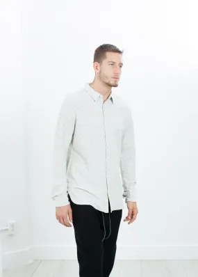 Kasuri Jersey Button-Up in Ivory/Black