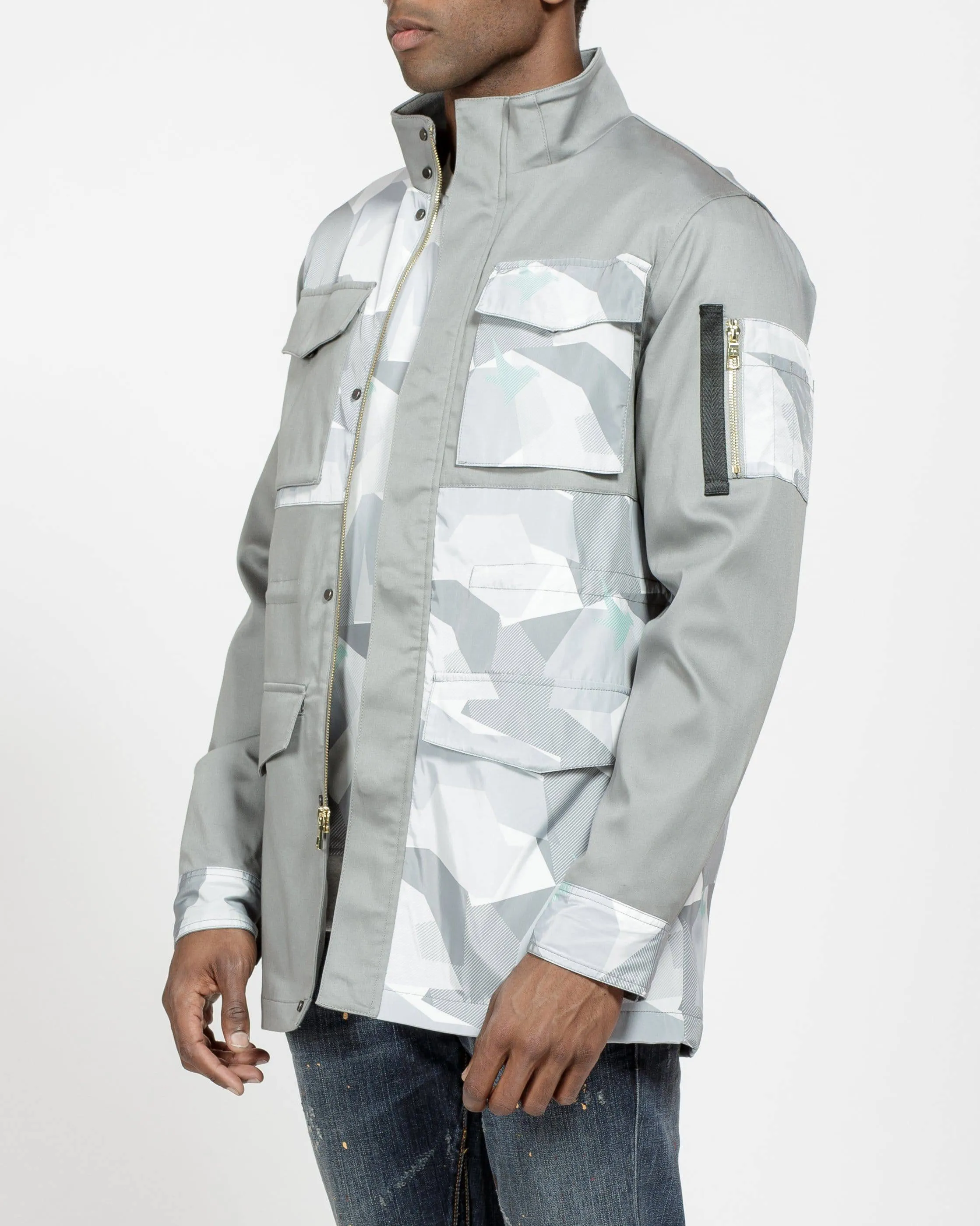 Konus Men's M-65 Military Jacket In Grey