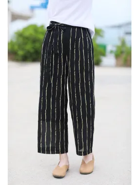 Linen Summer Autumn Women Casual Pants with Pockets SMM97218