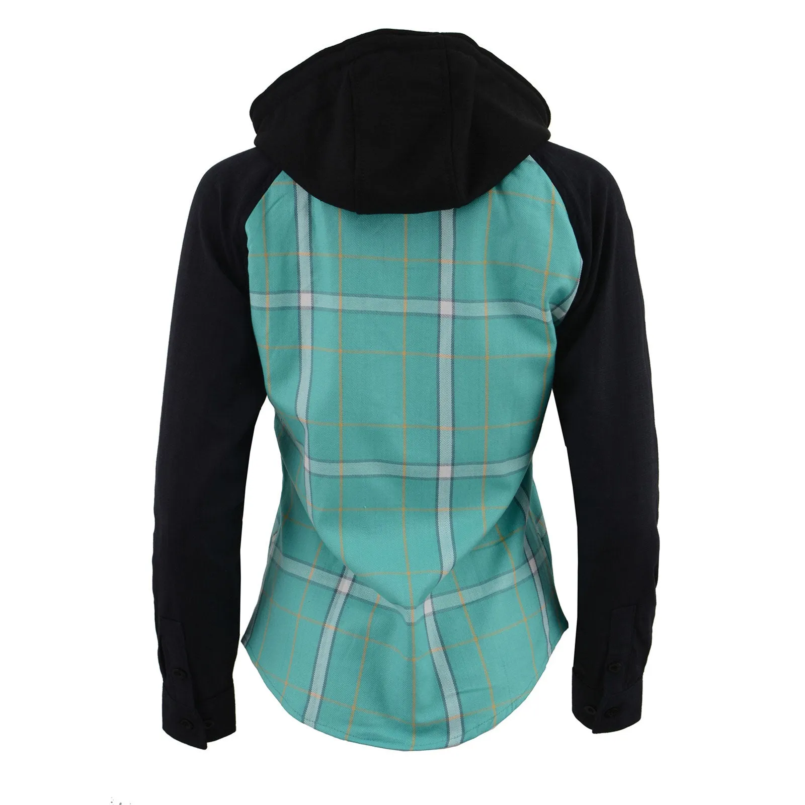 Milwaukee Leather MNG21601 Women's Casual Black and Teal Long Sleeve