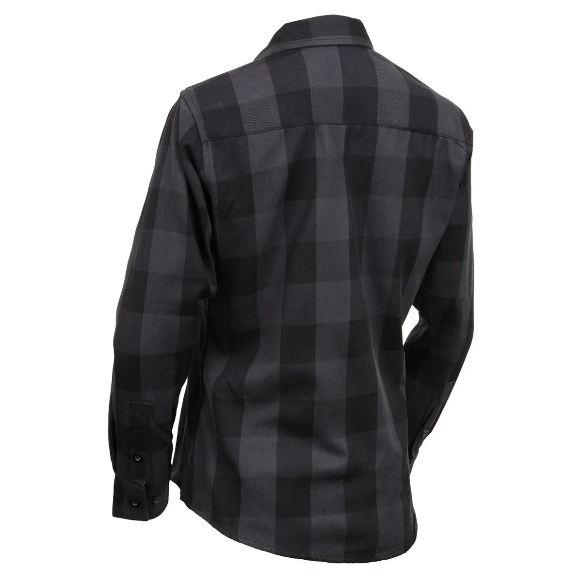 Milwaukee Leather MNG21608 Women's Casual Dark Gray and Black Long Sleeve Cotton Casual Flannel Shirt