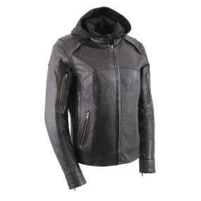 Milwaukee Leather Women's Vented Racer Leather Jacket with Removable