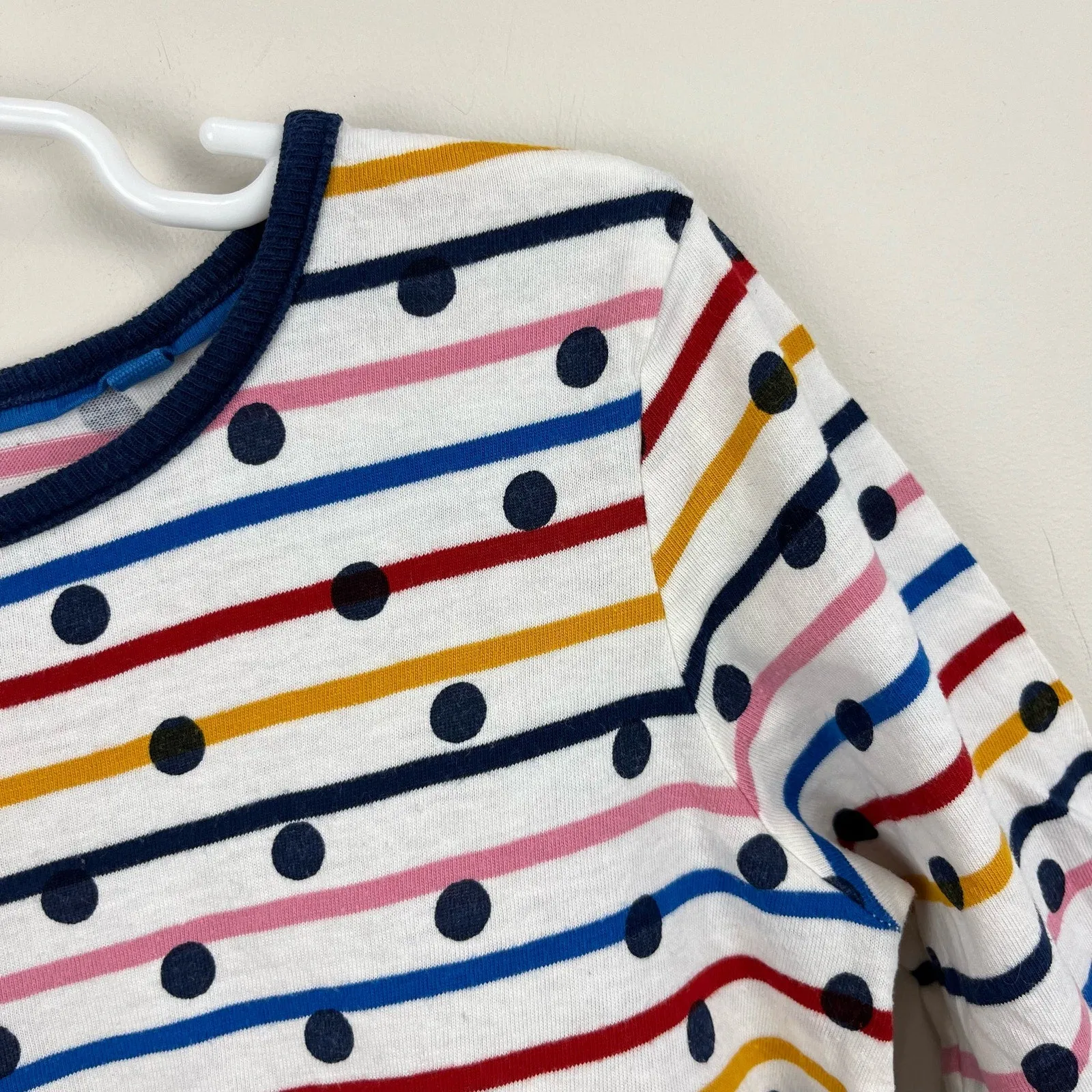 Mini Boden Polka Dot Rainbow Stripe Dress 6-7