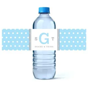 Polka Dot Monogram Water Bottle Labels