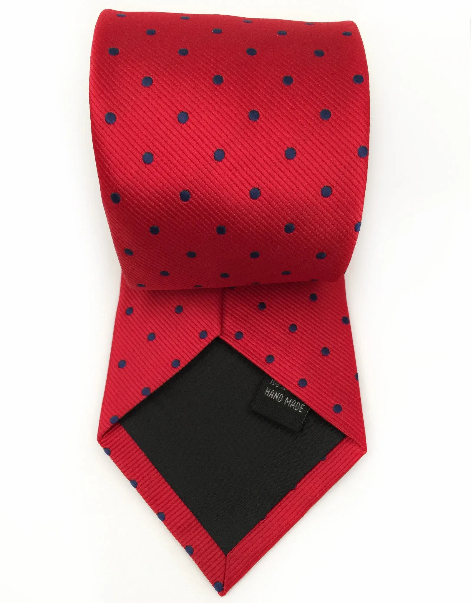 Red & Navy Blue Polka Dot Necktie