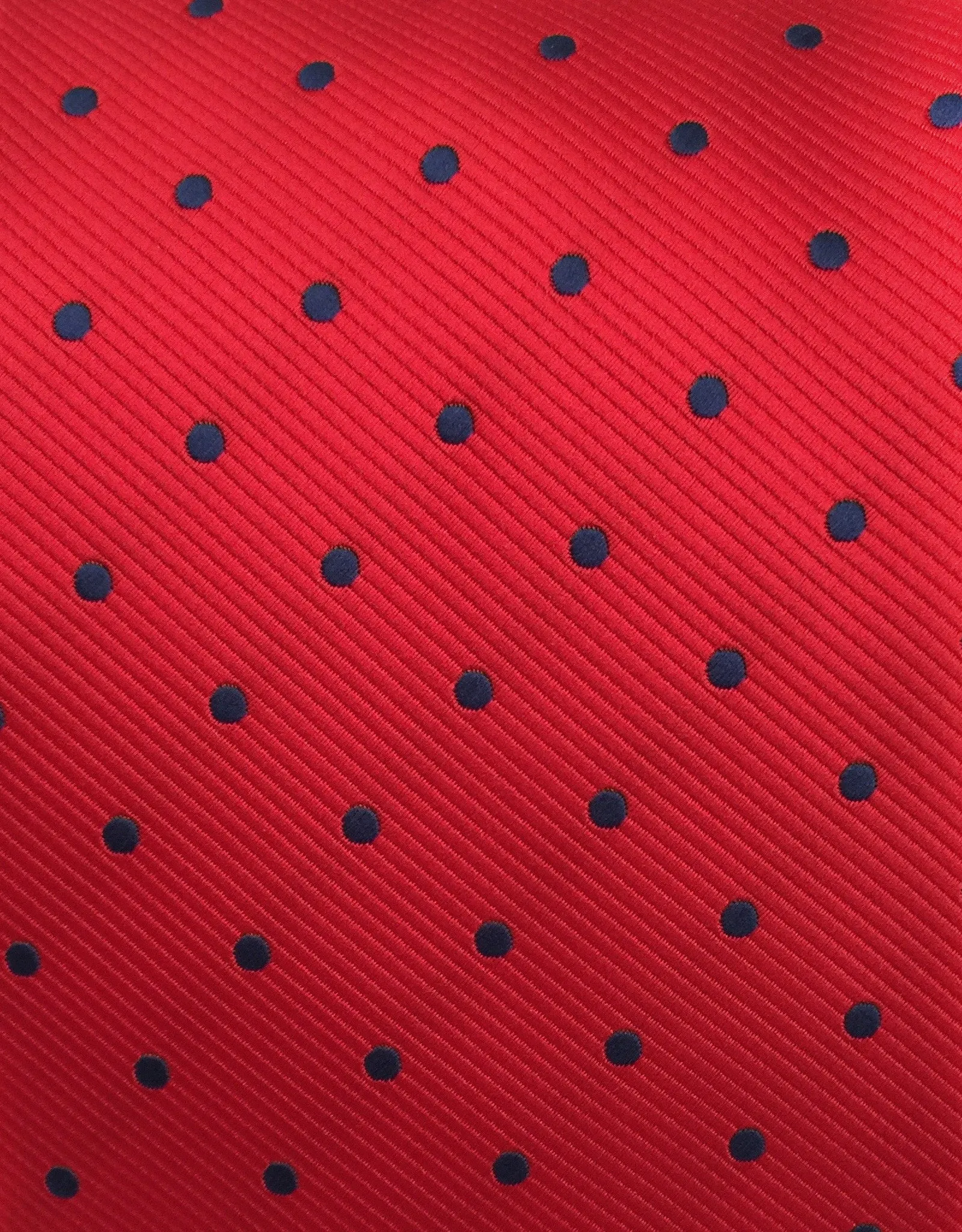 Red & Navy Blue Polka Dot Necktie