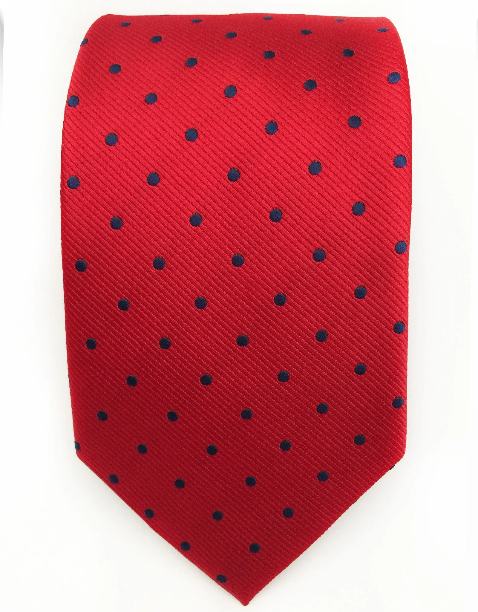 Red & Navy Blue Polka Dot Necktie