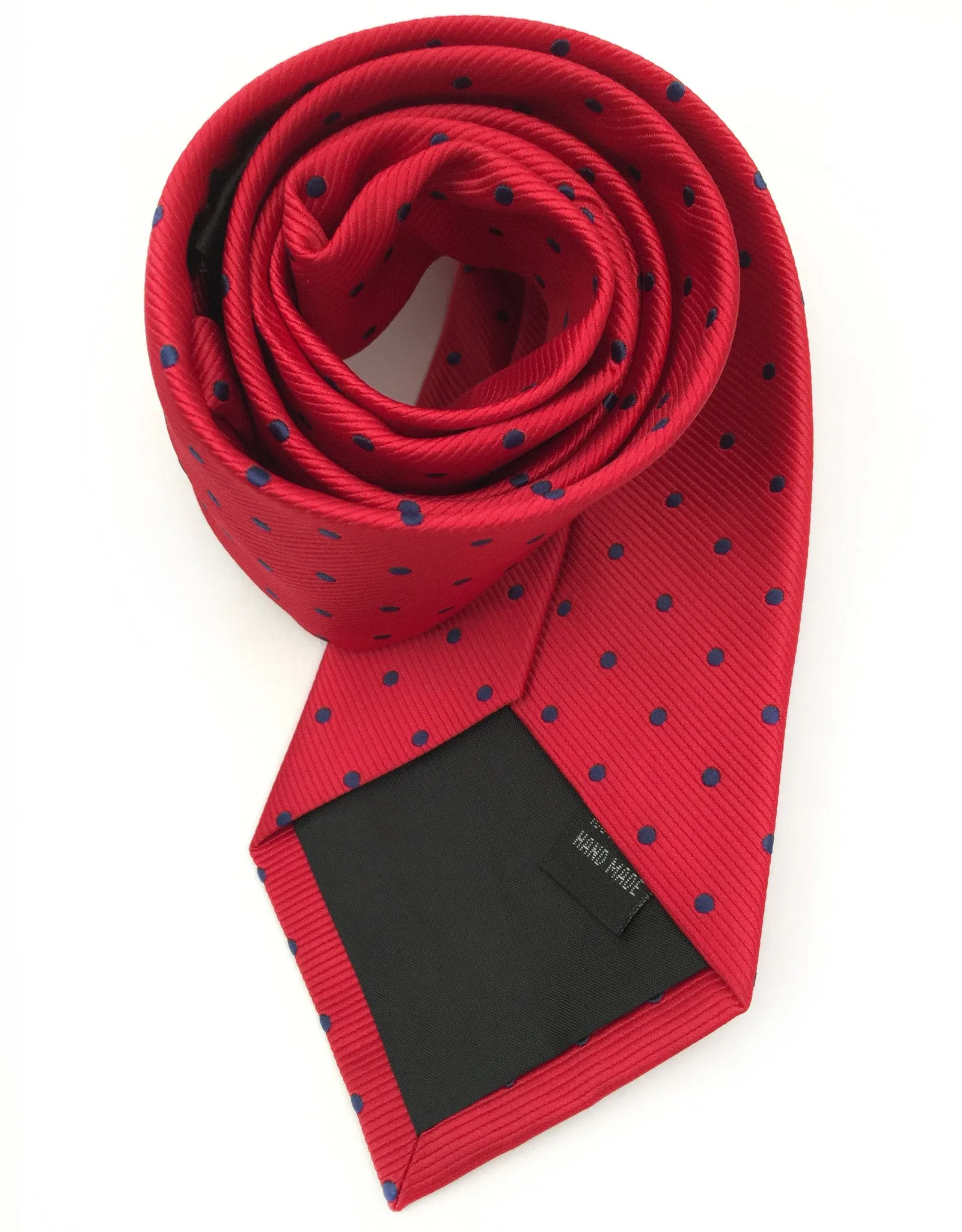 Red & Navy Blue Polka Dot Necktie