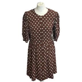 Reformation Brand New Brown Polka Dot Midi Dress M