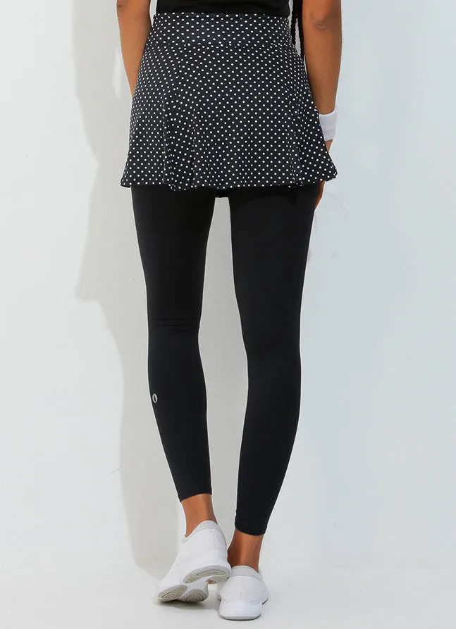 Skirted Legging (Black Polka Dot/Blk)