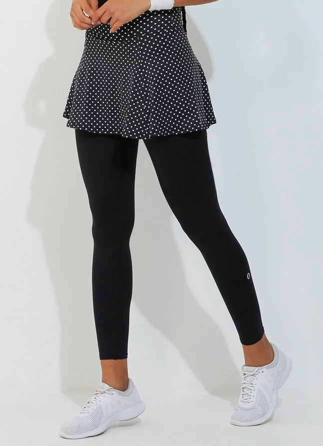 Skirted Legging (Black Polka Dot/Blk)