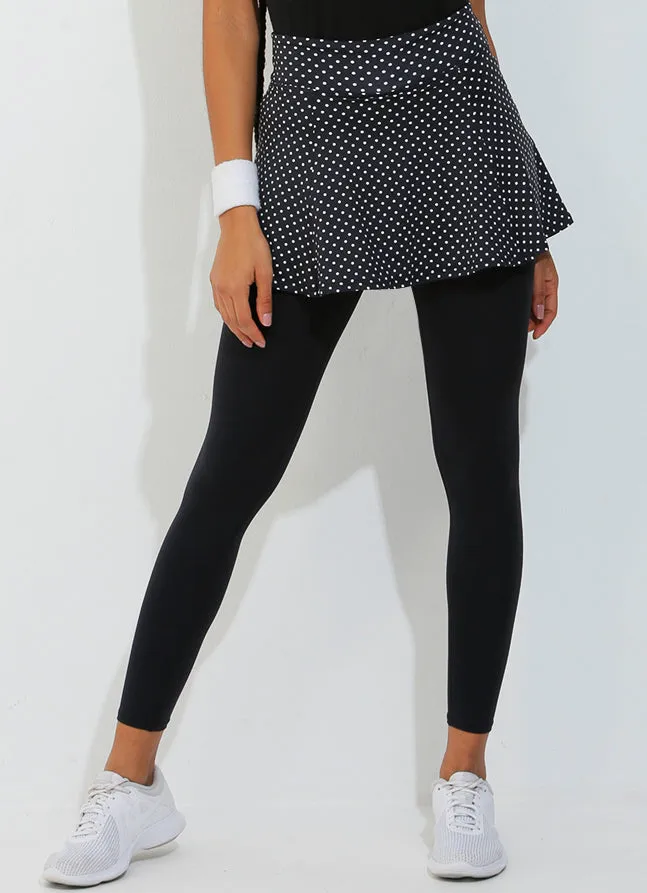 Skirted Legging (Black Polka Dot/Blk)